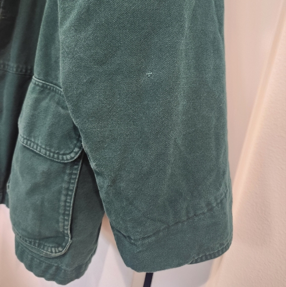 RARE VINTAGE EDDIE BAUER CHORE JACKET COAT MEDIUM GOOSE DOWN LINER GREEN BARN - Picture 7 of 16